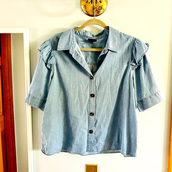 NWOT Who What Wear Chambray top - XL - Picture 1 of 5